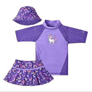 4T UV SKINZ Girls' 3-Piece UPF 50+ Swim Set